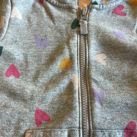 Cat & Jack - Grey Hoodie with Colorful Hearts - Picture 2 of 3